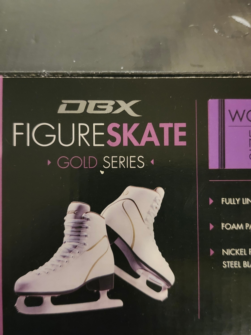DBX women’s girls figure skates ice White US 6 new in box gold series padded